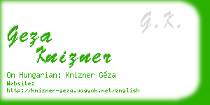 geza knizner business card