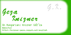 geza knizner business card